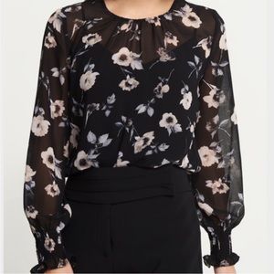 DYNAMITE - Sheer Floral Blouse - L